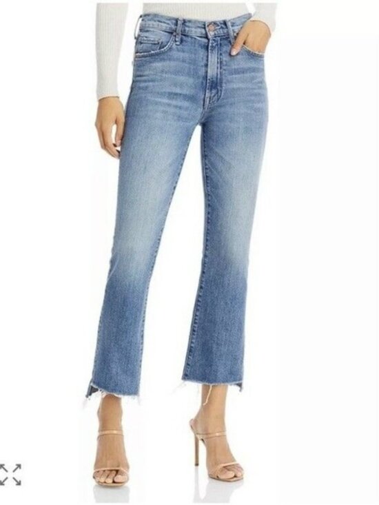 MOTHER Denim - Mother The Insider Crop Step Fray Monkey In The Middle Comfort Stretch Mid Rise